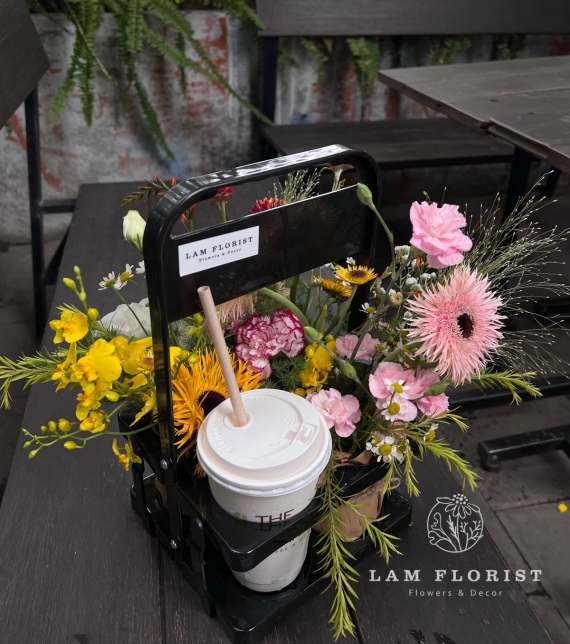 Giỏ hoa coffee-flower màu đen