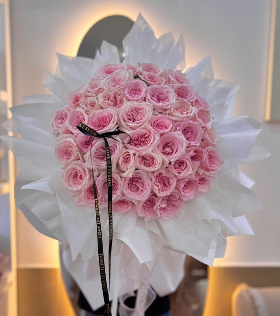 Bó tròn Ohara Hồng 50 bông