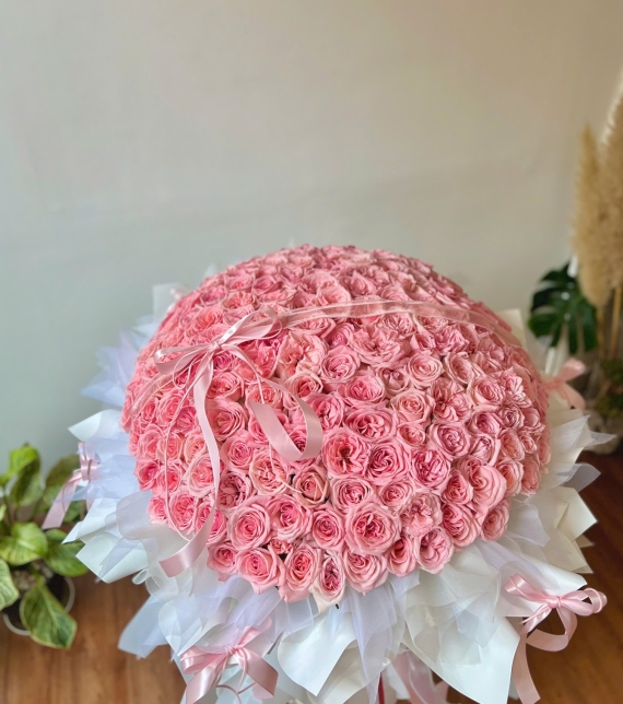 Bó tròn hồng 300 bông