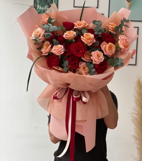 Hoa bó Shimmer mix Ohara đỏ