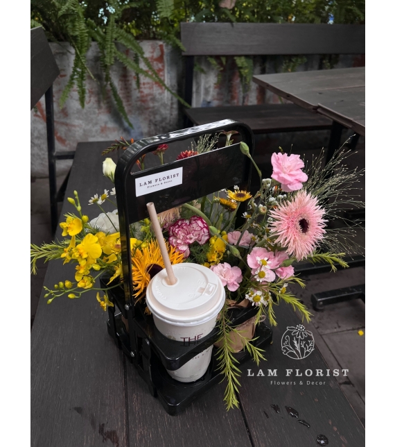 Giỏ hoa coffee-flower màu đen