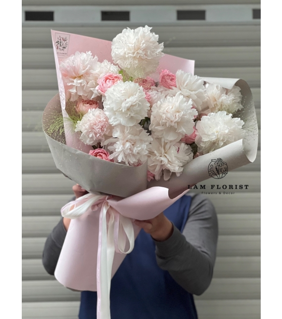Peony Bông Gòn Hồng Pastel