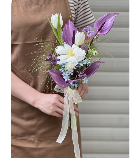 Purple Elegance – Bó hoa cưới tím thanh lịch 