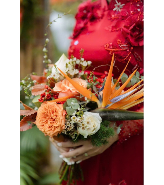 Hoa cưới mix Tone Cam