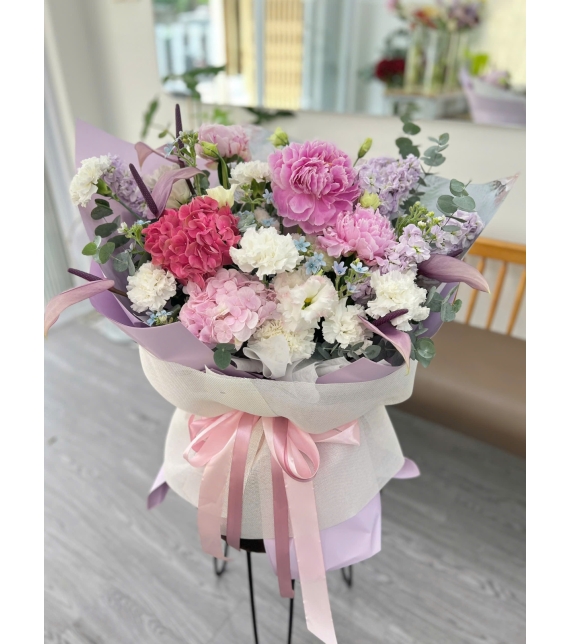 Bó hoa Mẫu đơn tone hồng