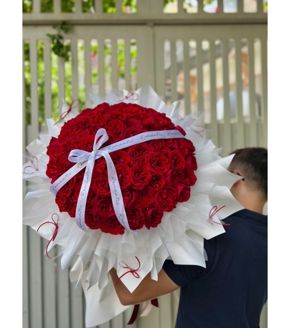 Bó hoa tròn đỏ Ohara 99bông