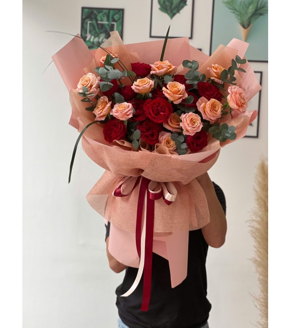 Hoa bó Shimmer mix Ohara đỏ